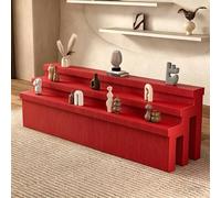 WNGJZZYC Accordion Foldable Display Shelf, 3 Tier Paper Console Table, Portable Tiered Storage Rack for Living Room, Office & Retail(Red,400x98x74cm/157x39x29in)