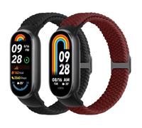 WNIPH Braided Strap for Xiaomi Smart Band 10/Xiaomi Smart Band 9/Xiaomi Smart Band 8 Straps for Women Men, Elastic Adjustable Woven Replacement Bands for Mi Band 10/9/8