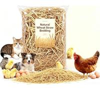 WNJ Natural Wheat Straw hay - 5 Ounces Clean & Soft Dried Straw for Pet Bedding, Chicken Coop, Garden Mulch & Weed Cover, Decorative Straw for Indoor & Outdoor Use