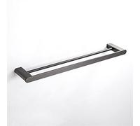 WNJJ Bathroom Shelves Nordic Gun Gray 304 Stainless Steel Towel Rack, Bathroom Double Pole Towel Rail, Bathroom Hardware Pendant (Color : 60cm)