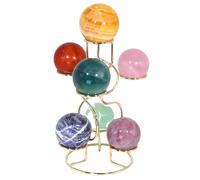 WNJZ Gorgeous Sturdy Metal Sphere Display Stand Marble Crystal Ball Holder Globe Display Room and Office Decor Egg Celestial (Gold 7 Balls Stand B)