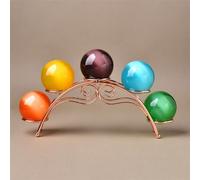 WNJZ Gorgeous Sturdy Metal Sphere Display Stand Marble Crystal Ball Holder Globe Display Room and Office Decor Egg Celestial (Silver 5 Balls Stand A)