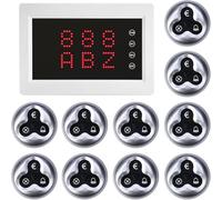 WNKRUN Restaurant Pager System Wireless Calling with 1 Host/10 3-Key Call Buttons with Cancel Key for Restaurants Hotels Cafe