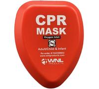 WNL Products FAK5000GI-RED Adult/Child & Infant Pocket CPR Rescue Resuscitation Mask Kit with One Way Valve and Belt Clip in Hard Red Case