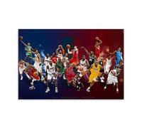 WNLEGNED Basketball NBA Greats Allen Iverson Kobe Bryant Collage Poster Decorative Painting Canvas Wall Posters And Art Picture Print Modern Family Bedroom Decor Posters 20x30inch(50x75cm)