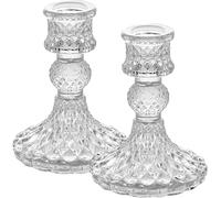 Wnntyu Candle Holder Glass 1 Piece Candle Holder, Modern Lantern for Taper Candle, Taper Candles for Living Room, Dining Table, Wedding, Christmas, Advent Table Decoration