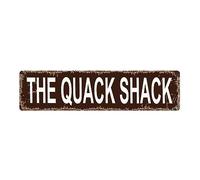 Wnnyof 4x16 inch The Quack Shack Rustic Retro Tin Sign - Duck Waterfowl Chicken Coop Decor