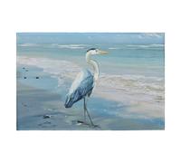 Wnoesat Summer Blue Heron Rug 2x3 Coastal Beach Decorative Doormat Summer Small Non-Slip Low Pile Front Door Mat Area Rugs for Living Room Bedroom Home Decor