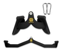 WNOEY LAT Pulldown Attachments Set with Snap Hooks, Rowing T-bar V-bar Set, Cable Triceps Machine Accessories,Back Strength Training Handle Grips, Wide Grip LAT Pulldown Bar,Home Gym Fitness Attachme