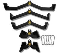 WNOEY LAT Pulldown Attachments Set with Snap Hooks, Rowing T-bar V-bar Set, Cable Triceps Machine Accessories,Back Strength Training Handle Grips, Wide Grip LAT Pulldown Bar,Home Gym Fitness Attachme