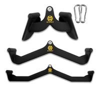 WNOEY LAT Pulldown Attachments Set with Snap Hooks, Rowing T-bar V-bar Set, Cable Triceps Machine Accessories,Back Strength Training Handle Grips, Wide Grip LAT Pulldown Bar,Home Gym Fitness Attachme