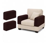 Wnote 2Pcs Stretch Sofa Armchair Covers for Recliner Couch Brown | Soft&Breathe Fabric, Anti-slip Design, Protects Armrests From Stains And Wear, Easy To Install, 56D x 16W x 20H cm