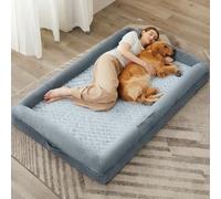WNPETHOME Human Dog Bed for Adult, 71" x 46" Large Human Size Dog Bed, Orthopedic Dog Sofa Bed with Removable & Waterproof Cover, Extra Large Dog Bed with Bolster Sides, Giant Dog Bed with Sides