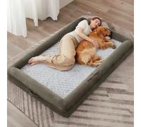 WNPETHOME Human Dog Bed for Adult, Washable Dog Couch with Removable Waterproof Cover, Orthopedic Large Pet Sofa Bed with Bolster Sides for Sleeping