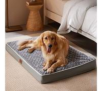WNPETHOME Orthopedic Dog Bed, Pet Bed for Large Dogs, Egg Crate Foam, Soft Rose Plush, Waterproof Removable Cover