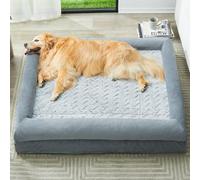 WNPETHOME Washable XXXXL Dog Bed, Orthopedic Sofa With Removable & Waterproof Cover, Extra Large Couch With Bolster Sides for Sleeping, Giant Size