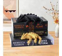 Wnsamoddy Dragon Bookshelf Decor Set, Solid Resin Fantasy Bookends, Black and Gold Dragon Statues for Shelves, Dark Academia Book Nook Accessories, Unique Gift for BookTok Readers & Romantasy Fans