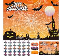 WNSIRVY Halloween Party Games for Kids, Pin The Spider on The Web Game with 30 Pcs Spider Stickers for Boys Girls Halloween Classroom Party Favors Activities Party Decorations