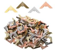 WNV Photo Corners for Scrap Book, 80 Pcs Metal Book Corners Protector, Photo Stick Corners, Picture Corners Stickers Pictures Albums Scrapbook DIY Craft Picture Edge Stickers (4 Color)