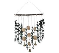 Wnvivi 15.7 Inch Artificial Eucalyptus Wall Decor,Fake Eucalyptus Leaves Tassel Wall Hanging with Shell,Hanging Eucalyptus Boho Wall Decor for Living Room (B)