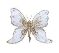 Wnvivi 2 Pcs Glitter Butterfly Christmas Tree Decorations,Large Butterfly Ornaments Hanging Butterfly Decorations,3D Butterfly Ornaments with Clips (B)