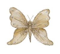 Wnvivi 2 Pcs Glitter Butterfly Christmas Tree Decorations,Large Butterfly Ornaments Hanging Butterfly Decorations,3D Butterfly Ornaments with Clips (A)