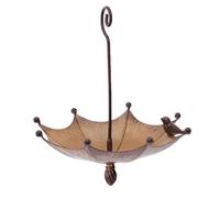 Wnvivi 23cm Hanging Umbrella Bird Feeder,Iron Art Hummingbird Feeders Bird Bath Holder Tray,Creative Umbrella Bird Feeder for Home Garden Patio Lawn