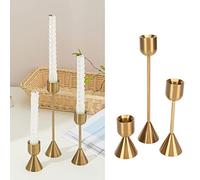 Wnvivi 3 Pcs Candle Holders,Different Heights Gold Tealight Candle Holder,Candlestick Holders Taper for Home Decoration Holiday Decoration