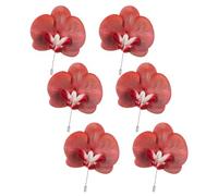 Wnvivi 6 Pcs Artificial Phalaenopsis Corsages,Silk Orchid Flower Brooch Pins for Wedding,Handmade Floral Boutonniere Set Fpr Wedding Ceremony (C)
