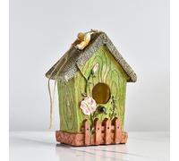 Wnvivi Hummingbird House for Outside,Cartoon Resin Mini House for Birds,Hummingbird Nest,Outdoor Small Bird Hummingbird Houses for Nesting (B)