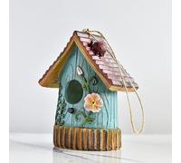 Wnvivi Hummingbird House for Outside,Cartoon Resin Mini House for Birds,Hummingbird Nest,Outdoor Small Bird Hummingbird Houses for Nesting (A)