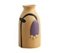 Wnvivi Painted Pottery Vase,Aesthetic Art Hand Painted Flower Ceramic Vase,Vintage Flower Arrangement Vase for Living Room Bedroom Decor(A4)