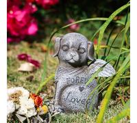 Wnvivi Pet Memorial Figurines,Cat Angel Memorial Statue,Dog Memorial Stone for Loss of Dog,Cat Dog Grave Marker for Outdoor Garden Lawn (Dog)