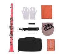 WNWN 17-Key Clarinet Bb Flat With Carry Case Gloves Cleaning Cloth Mini Screwdriver Reed Case 10pcs Reeds Woodwind Instrument Professional Clarinet