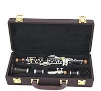 WNWN New Eb 17 Keys Professional Clarinet Ebony wood Clarinet silver plated key E flat Sweet Tone Professional Clarinet (Color : Light Yellow)