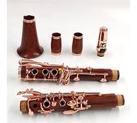 WNWN Red Wood Professional Clarinet Rosewood bB/Rose Gold-Plated Keys/Redwood Sib Klarne Professional Clarinet (Color : 1)