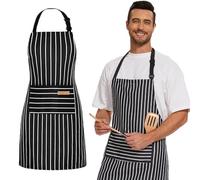 WNXBFO 1 Pack Aprons for Men, Grilling Apron, Funny Aprons for Men, Mens Apron, Adjustable Barbecue Cotton Aprons for Men, Black Chef Apron, Christmas Gifts for Men, Husband, Boyfriend, Son(Black)