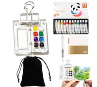 WNXBFO 6 Pcs Mini Watercolour Paint Set Travel, Pocket Artist Watercolour Travel Set, Gift for Painters and Artists