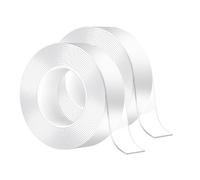 WNXBFO 8M/26.2 FT Double Sided Carpet Tape Heavy Duty, 2 Rolls Double Sided Tape, Removable Reusable Traceless Transparent Strong Nano Mounting Tape for Photos Wall, Posters, Kitchen, Party