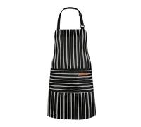 WNXBFO Apron for Unisex Adjustable, Grilling Aprons for Men and Women, Pockets Cooking Kitchen Chef Black Apron, Barbecue Cotton Aprons, Black Chef Apron for Coffee House, Kitchen,Restaurant