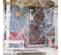 WNXBFO Cover 2000 Square Feet 200g Halloween Spider Web Stretchable Cobweb with 60 pcs Small Spiders Halloween Indoor Outdoor Decorations for Haunted House Halloween Party Decorations