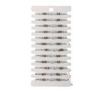 WNXGNHO 12Pieces Nature Theme Adjustable Braided Bracelets Handmade With Crystal Turquoise Beads And Alloy Charm For Stacking Wrist Accessories Set