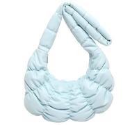 WNXGNHO Color PU Leather Puffer Shoulder Bag Zippered Purse for Women Large Capacity Padded Quilted Pleated Crossbody Womens