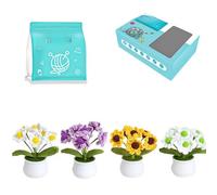 WNXGNHO Crochet Flower Plant Set for Adult Beginner with Instruction Handmade Potted Plant Supplies with Knitting Tool Hook Set for Beginner