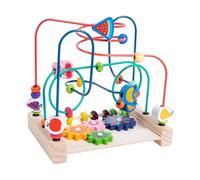 WNXGNHO Sensory Play Wooden Bead Lacing Set for Fine Motor Practice and Visual Stimulation in Children Age 3+ Color Recognition Educational Toy