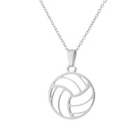 WNXGNHO Team Spirits Stainless Steel Volleyball Necklace Adjustable Length Neckchain Trendy Everyday Jewelry For Women Volleyball Athletes