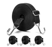 WNXSLAOD 2M Adjustable Bungee Cords with Hooks 4Pack,Heavy Duty Extra Strong Rubber Elastic Straps Flat Elasticity Rope Set with Metal Hooks for Bike Luggage Racks Camping Gardening Clothesline Tent