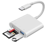 WNXSLOAD 3-in-1 USB C to Micro SD Card Reader - Compatible with MacBook Pro/Air, iPad Pro, iPhone and More USB C Devices