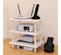 WNYAILLL 3-Tier AV Media Stand, Mini Audio Component Rack, Corner Media Cabinet, Open Storage Audio Rack, CD Player Stand, Small Entertainment Center for Living Room