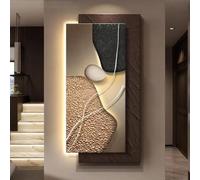 WNYAILLL 3D Wall Art Decor with LED Light, Sandstone Decor Wall Art Painting, Creative Landscape Wall Sculptures, for Home Entrance Hallway Bedroom, Easy to install(Brown A,50 * 100cm/19.7 * 39.4in)